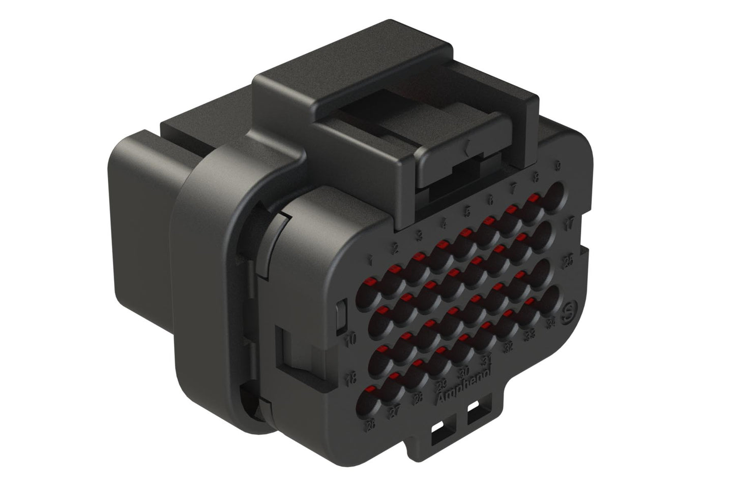 ATS06-34SA1 34 Position Plug, Socket, Contact Size 20, Single Latch, Keyed A, End Cap, Black. 4-1437290-0