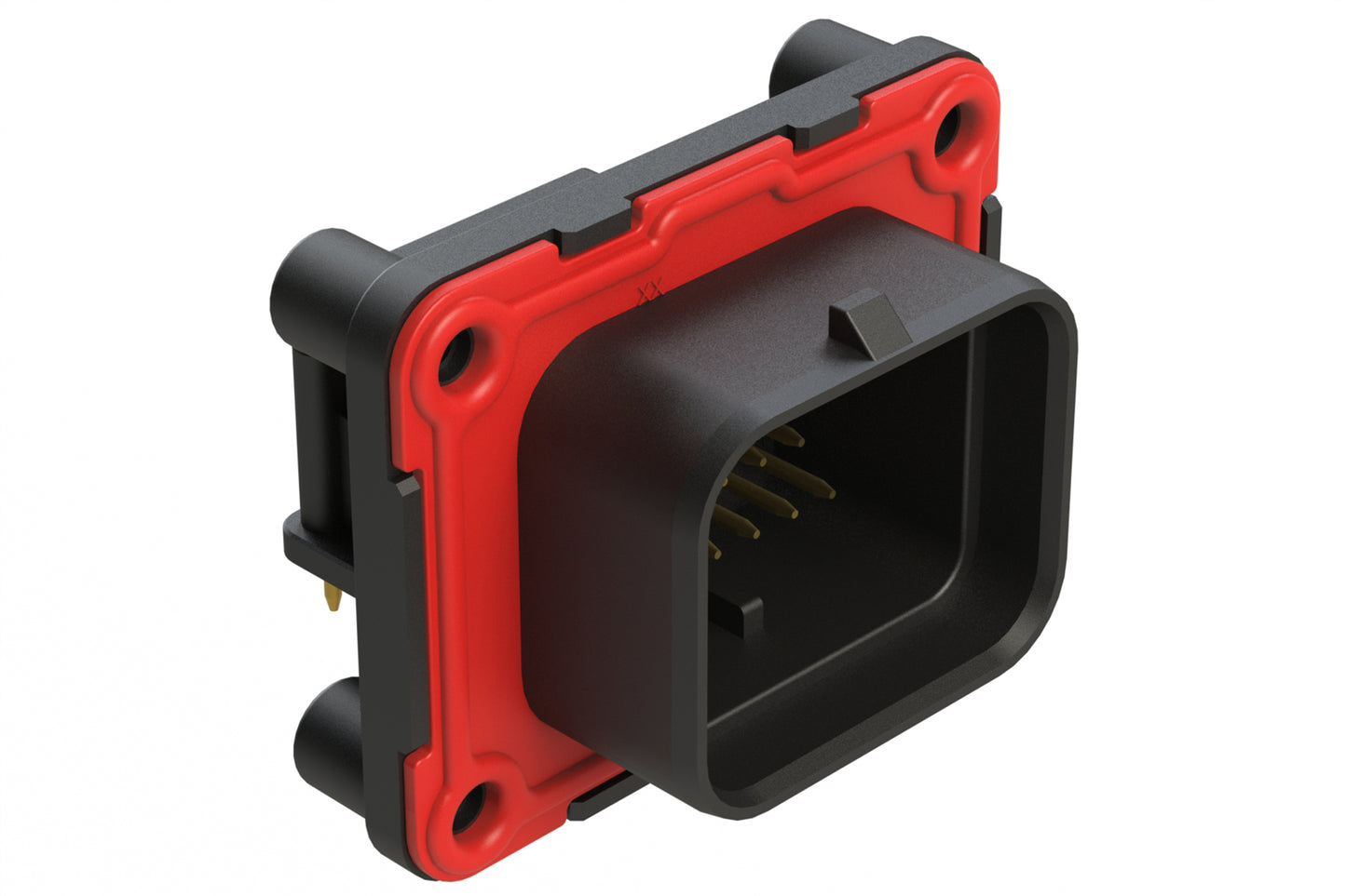 ATS13-26PA-BM01 26 Position PCB Receptacle with Sealed Flange, Right Angle, Pin, Contact Size 20, Keyed A, Self-Threading, Black
