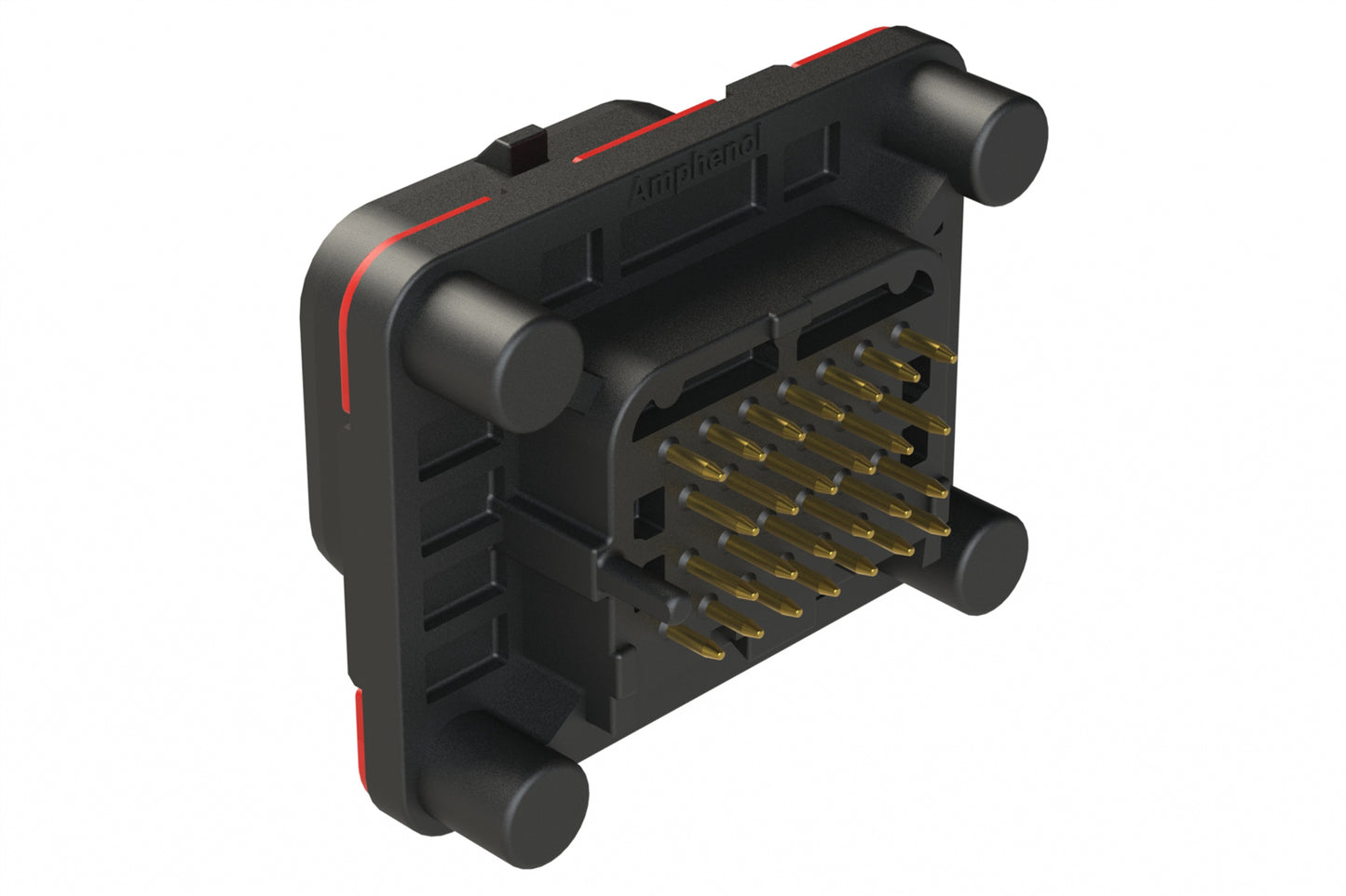 ATS15-26PA-BM01 26 Position PCB Receptacle with Sealed Flange, Pin, Contact Size 20, Keyed A, Self-Threading, Black