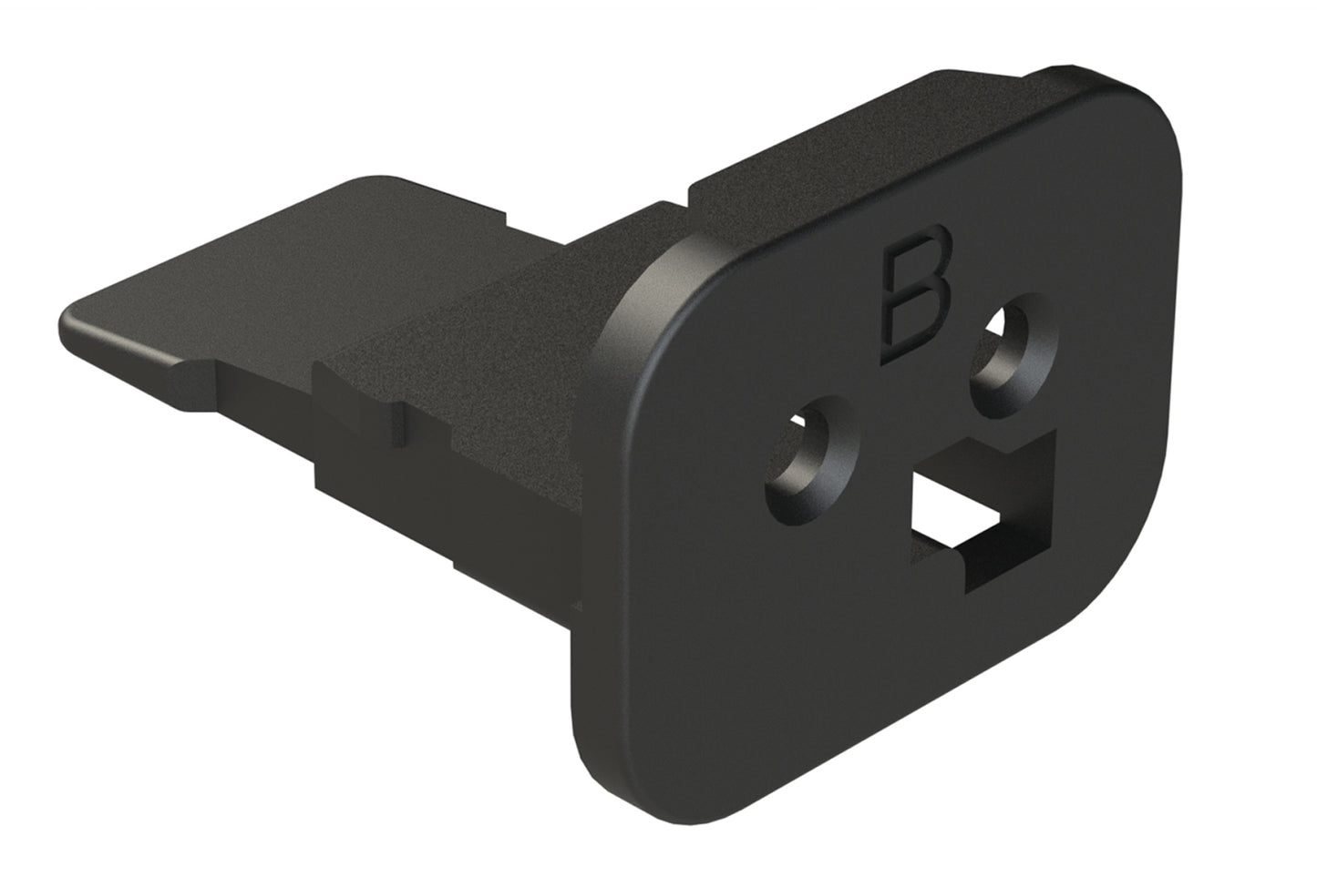 AW2S-B 2 Position, Plug Wedgelock, Keyed B, Black. W2SB, W2SB-P012