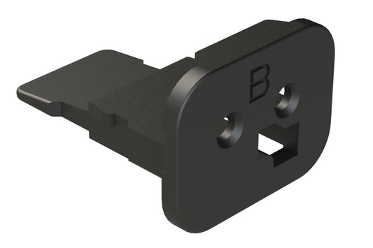 AW2S-B 2 Position, Plug Wedgelock, Keyed B, Black. W2SB, W2SB-P012