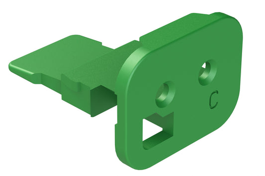 AW2S-C 2 Position, Plug Wedgelock, Keyed C, Green. W2SC, W2SC-P012