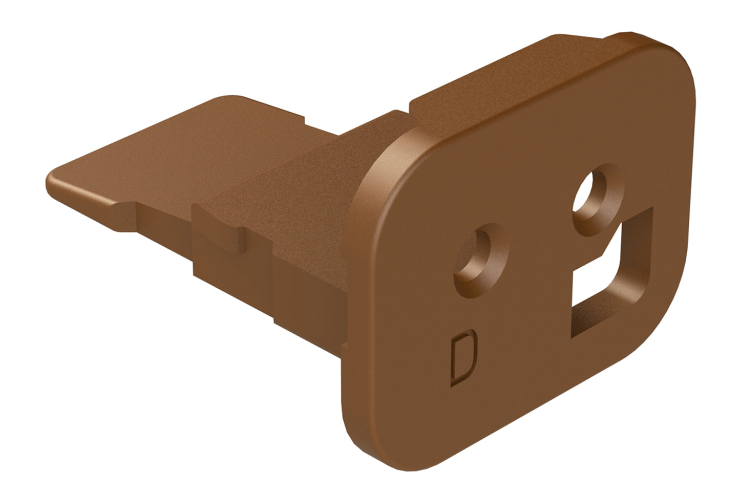 AW2S-D 2 Position, Plug Wedgelock, Keyed D, Brown. W2SD, W2SD-P012