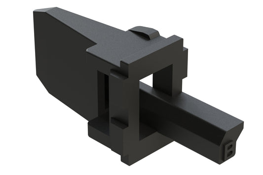 AW4P-B 4 Position Receptacle Wedgelock, Keyed B, Black. W4PB, W4PB-P012