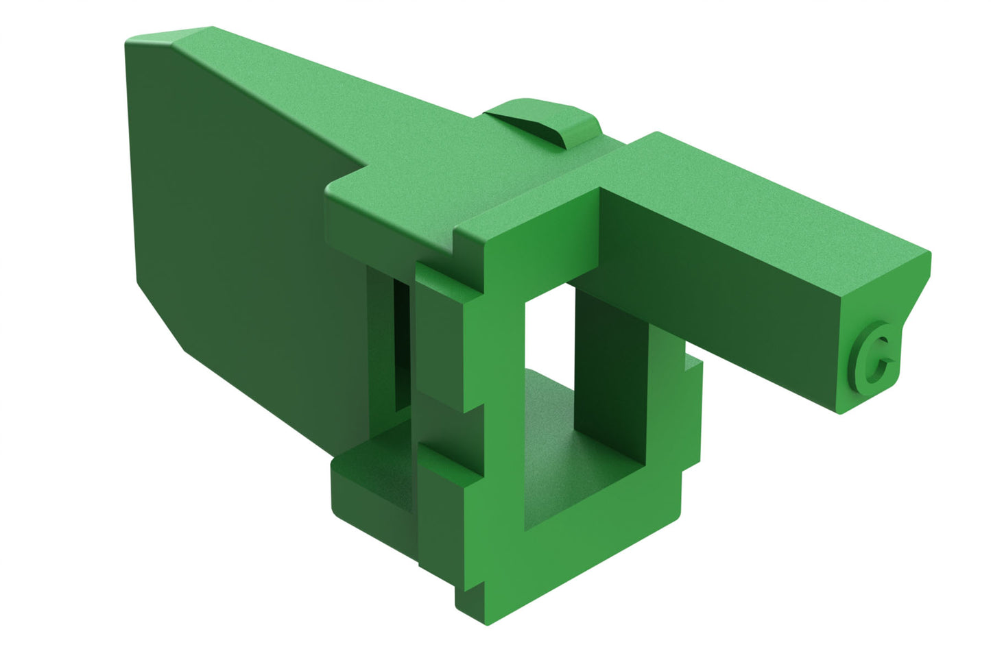 AW4P-C 4 Position Receptacle Wedgelock, Keyed C, Green. W4PC, W4PC-P012