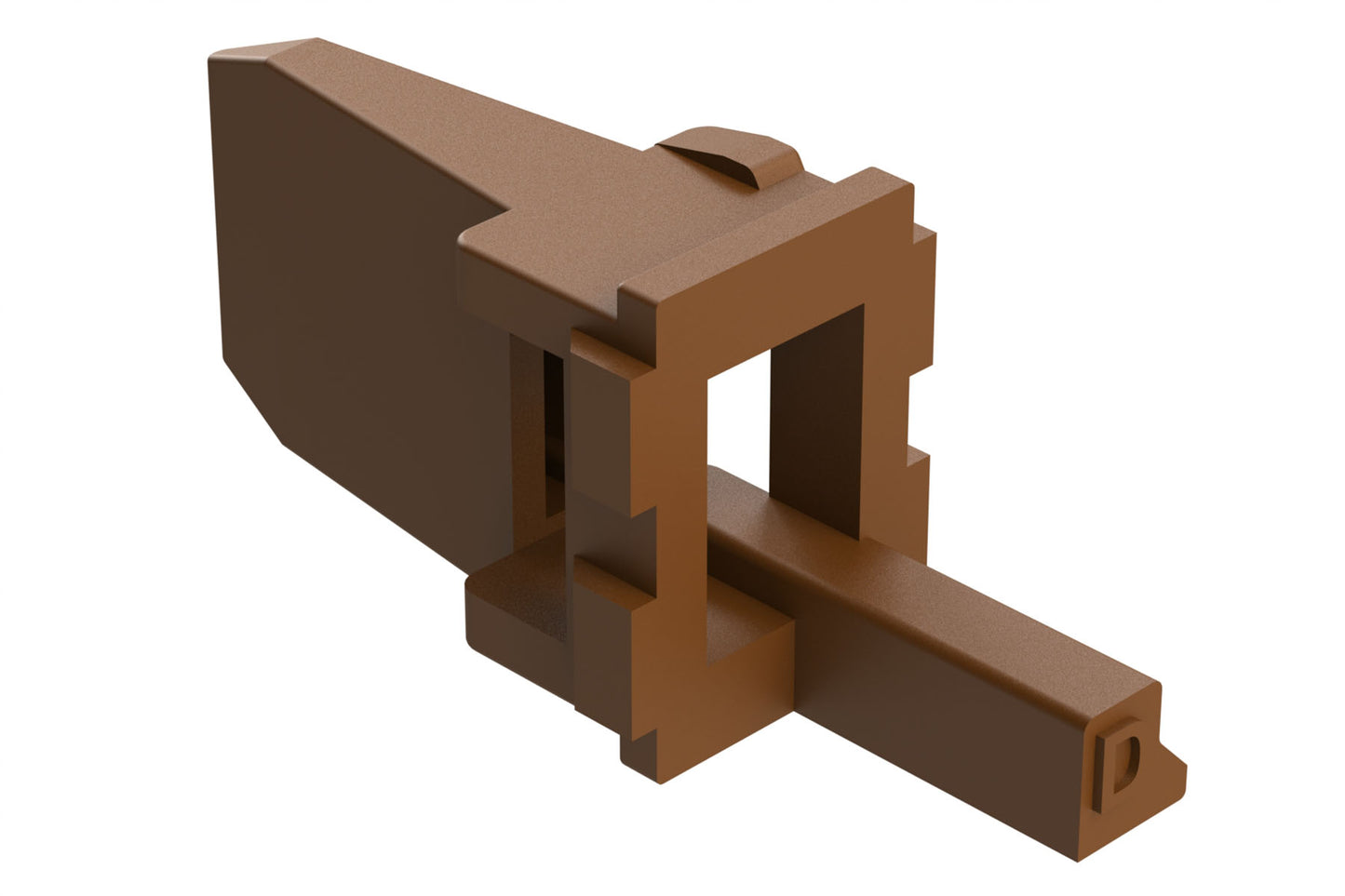 AW4P-D 4 Position Receptacle Wedgelock, Keyed D, Brown. W4PD, W4PD-P012