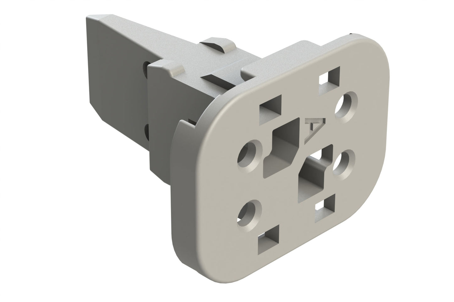 AW4S-A 4 Position Plug Wedgelock, Keyed A, Grey. W4SA, W4SA-P012
