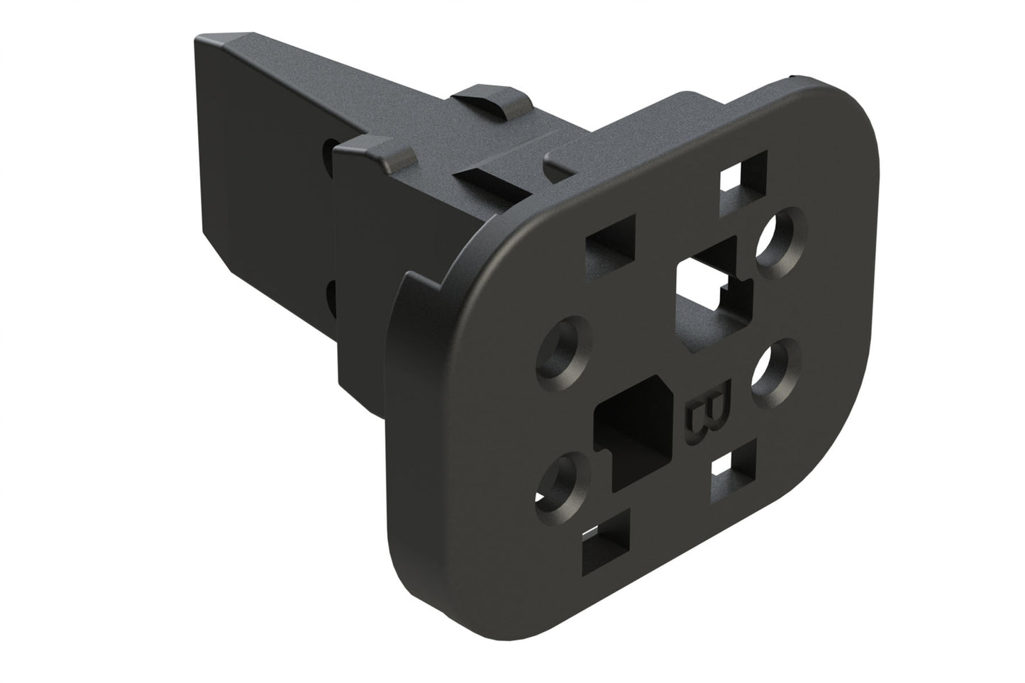 AW4S-B 4 Position Plug Wedgelock, Keyed B, Black. W4SB, W4SB-P012