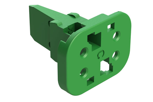 AW4S-C 4 Position Plug Wedgelock, Keyed C, Green. W4SC, W4SC-P012