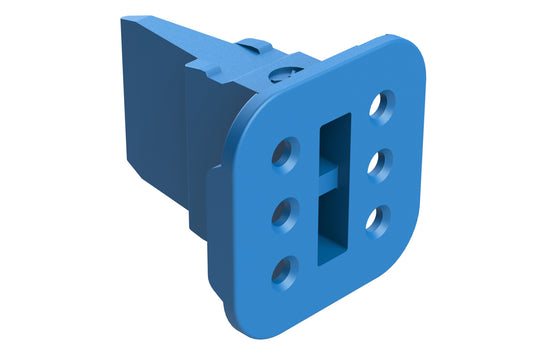 AW6S2-BLU 6 Position, Plug Wedgelock, Keyed 2, Blue. W6S2-P012