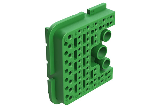 AWB-51SCR Right Wedgelock for 102 Position Plug, (51 Positions), Keyed C, Green. WB-51SCR