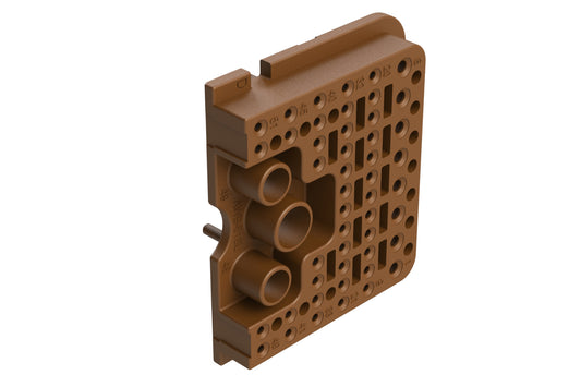 AWB-51SDL Left Wedgelock for 102 Position Plug, (51 Positions), Keyed D, Brown. WB-51SDL