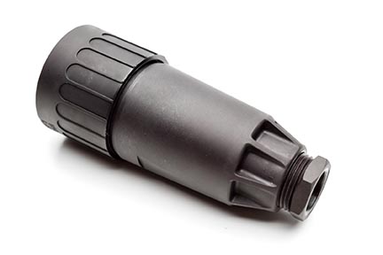 C016 10E019 003 2 19+PE Female cable connector with internal strain relief and cable retention. For use with crimp contacts (sold separately).