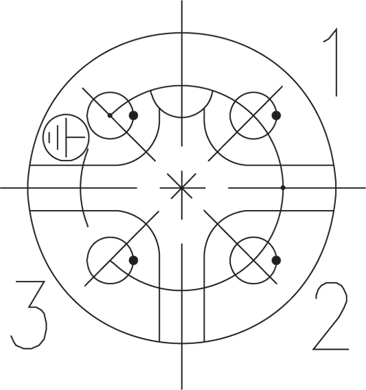 C016 20K003 200 10 3+PE Male, right angled cable connector with strain relief and clamping ring. Field installable screw termination.