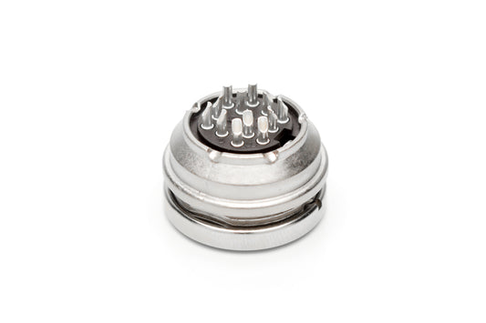 C091 31G012 100 2 Rear mounting female metal Connectors with O-ring seal and ring nut mount (hex nut available upon request). Complete EMI shielding in the fully mated and locked position (EMI security). Contacts included.