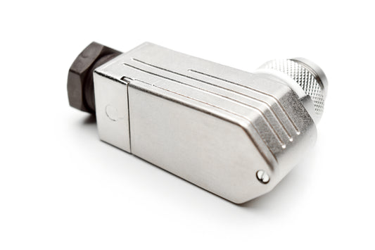 C091 31K008 101 2 Male Connectors with internal strain relief and metal locking ring. Complete EMI shielding in the fully mated and locked position (EMI security). Screw locking according to IEC 61076-2-106. Contacts included.