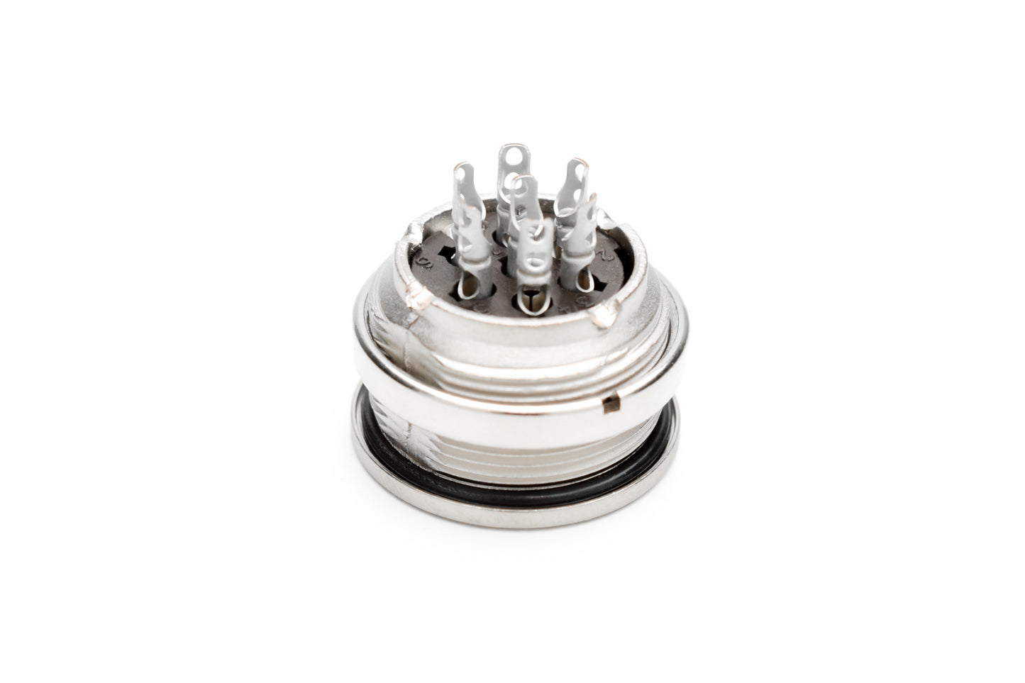 C091 31N007 100 2 Front mounting female metal Connectors with O-ring seal and ring nut mount (hex nut available upon request). Complete EMI shielding in the fully mated and locked position (EMI security). Contacts included.