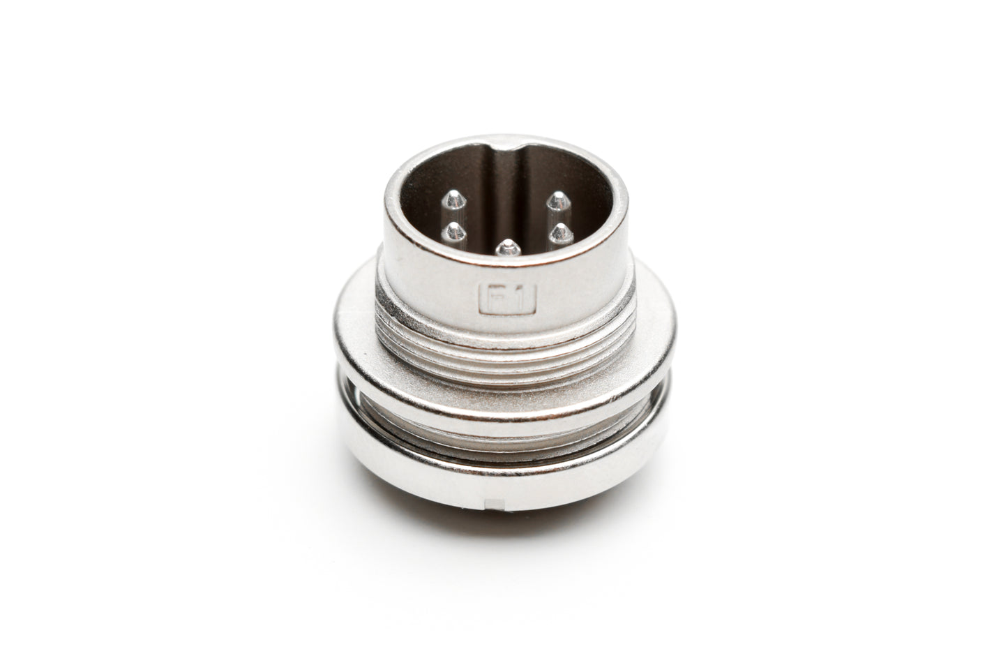 C091 31W005 100 2 Front mounting male metal Connectors with O-ring seal and ring nut mount (hex nut available upon request). Complete EMI shielding in the fully mated and locked position (EMI security). Contacts included.