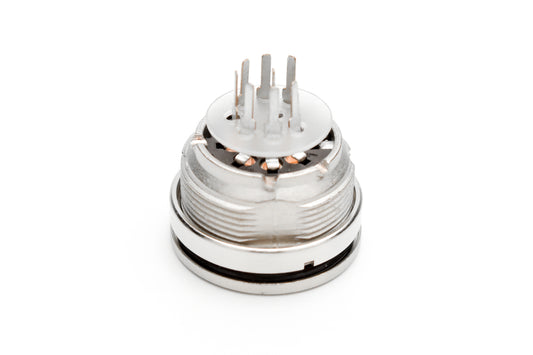 C091 61N008 120 2 Front mounting female metal Connectors with O-ring seal and ring nut mount (hex nut available upon request). Complete EMI shielding in the fully mated and locked position (EMI security). Contacts included.
