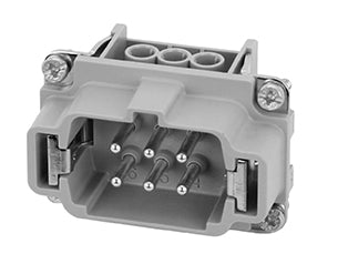 C146 10A006 002 1 6+PE Heavy duty male contact insert for screw termination.