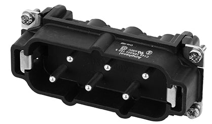 C146 10A006 102 5 6+PE Male insert with wire protection for screw termination. Comparable Part No. 09310062601