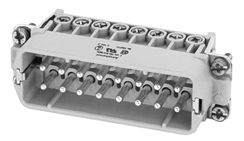 C146 10A016 102 4 16+PE Heavy duty male contact insert with wire protection for screw termination. Comparable Part No. 09200162614