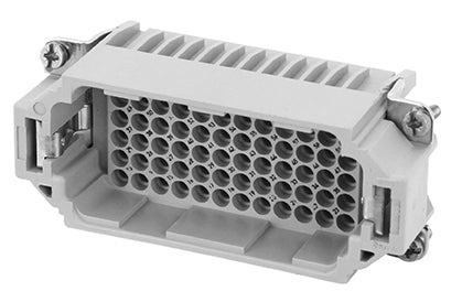C146 10A072 000 9 72+PE Heavy duty male contact insert for stamped crimp contacts. May be engaged or disengaged when live but without electrical load.usings/hoods Comparable Part No. 09160723001