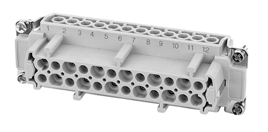 C146 10B024 002 1 24+PE Heavy duty female contact insert for screw termination.