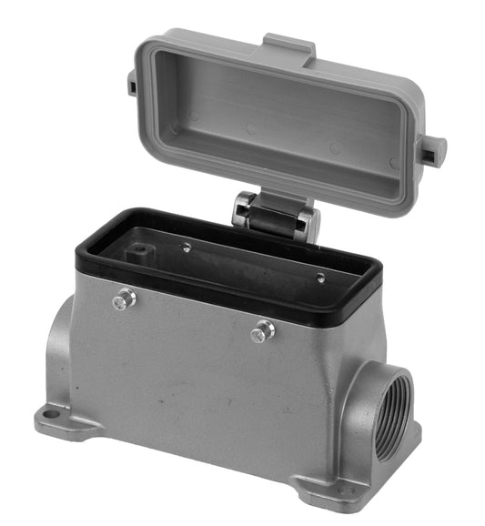 C146 10F010 804 1 Single side entry housing with low profile and thermoplastic spring cover.