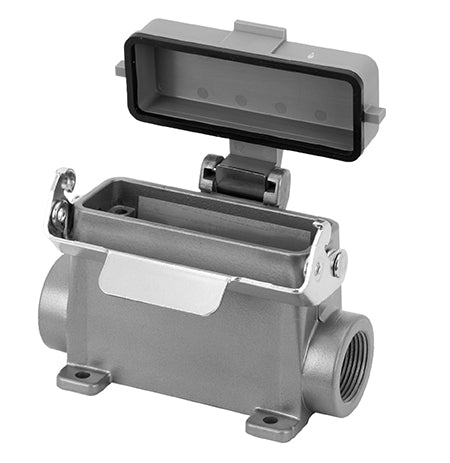 C146 10N025 606 2 Double side entry housing with spring cover.