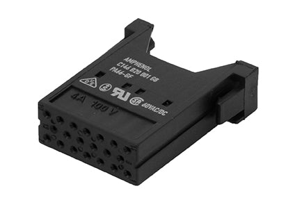 C146 B20 001 G8 Socket module for stamped 1.0mm contacts. heavy|mate® M series connectors may be engaged or disengaged when live but without electrical load. If connector is mated or unmated under load, the load shall be reduced to 10% of rated current.