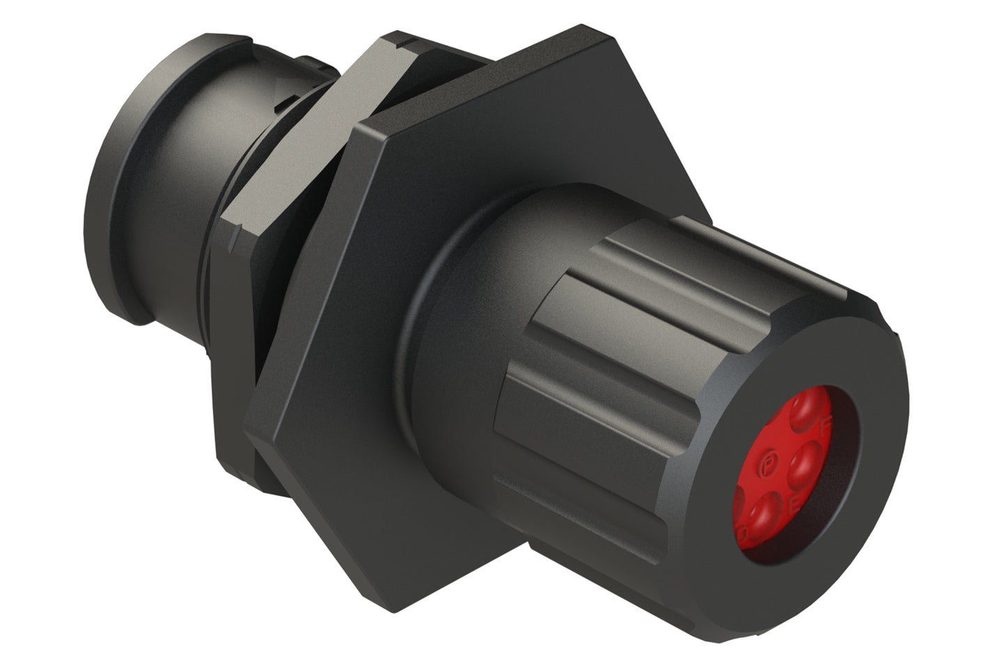 FLS710N6PHEC03 Receptacle, Jam Nut, 6 Position, Male, Shell Size 10, Silicone Seal and End Cap with Individual Wire Sealing, Auto-Lock