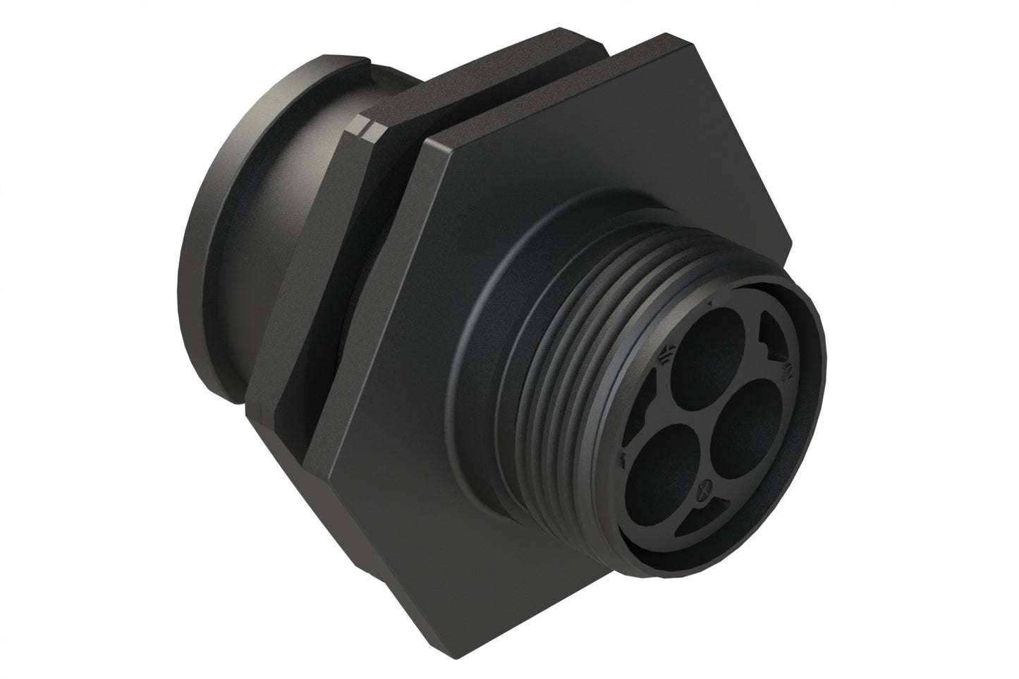 FLS714N3P03 Receptacle, Jam Nut, 3 Position, Male, Shell Size 14, Silicone Seal, Auto-Lock