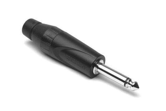 JM2PB 1/4" JumboMono Phone Connector,Thermoplastic Backshell, Black Finish