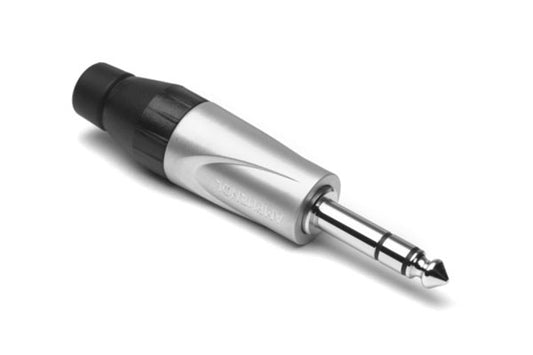JS3P 1/4" Jumbo Stereo Phone Connector,Thermoplastic Backshell, Satin Finish