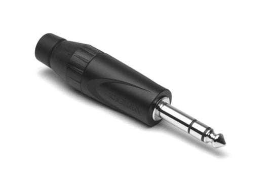 JS3PB 1/4" Jumbo Stereo Phone Connector,Thermoplastic Backshell, Black Finish