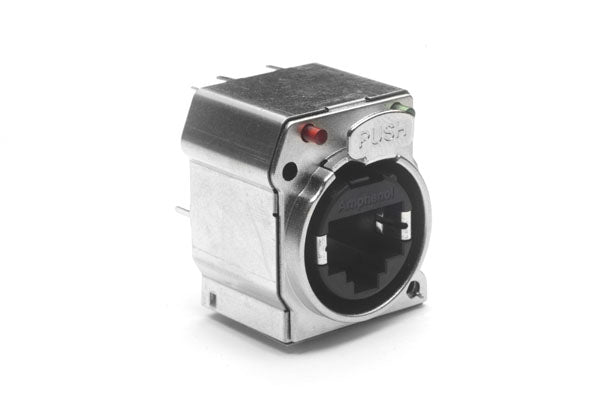 RJX8FB6VRGEB XLRnet BTypeEthernet ChassisMount, Vertical PCB, CAT6, Shielded, LED Sequence Red/Green, Bulk Packaging