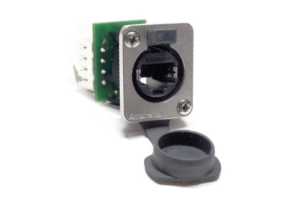 RJXS8FG5I XLRnet DTypeEthernet ChassisMount, IDCTerminals, CAT5E, IP54, with Dust Cap