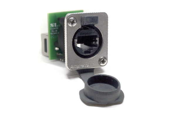 RJXS8FG5T XLRnet DTypeEthernet ChassisMount, Female, Feedthrough, CAT5E, IP54, with Dust Cap