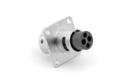 RT00102PNH Receptacle, Square Flange, 4 (2+2) Position, Male, Shell Size 10