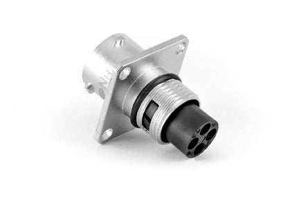 RT00104PNH Receptacle, Square Flange, 4 Position, Male, Shell Size 10. Comparable part no. UT0010-4PH