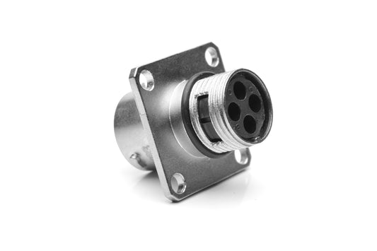 RT00104SKNH03 Receptacle, Square Flange, 4 Position, Female, Shell Size 10, Silicone Seal, IP69K