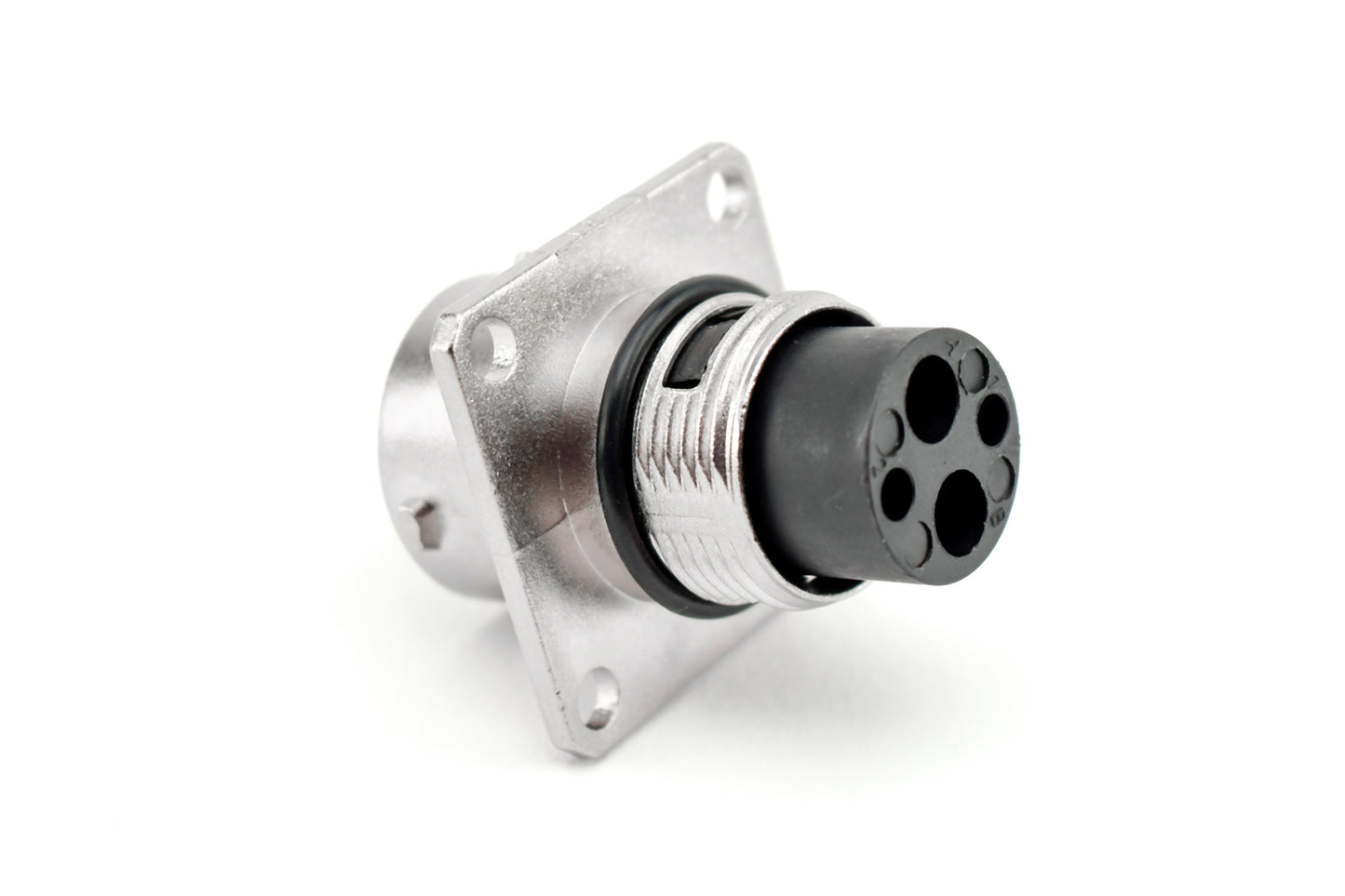 RT00122PNH03 4 (2+2) Position Square Flange Receptacle, Male, Shell Size 12 with Silicone Seal