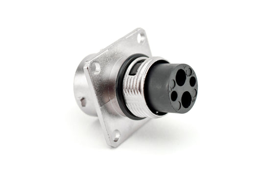 RT00122PNH Receptacle, Square Flange, 4 (2+2) Position, Male, Shell Size 12