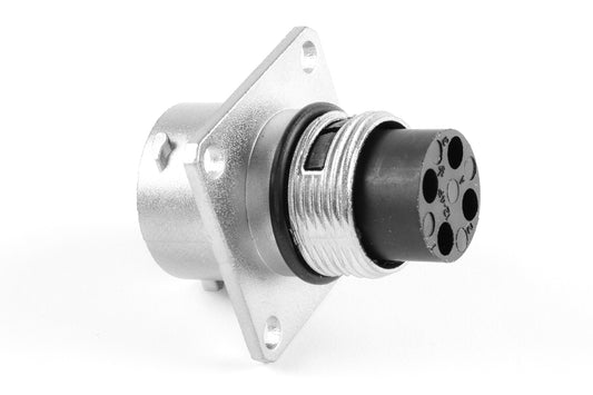 RT00124PNH Receptacle, Square Flange, 4 Position, Male, Shell Size 12. Comparable part no. UT00124PH