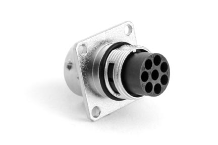 RT00128PNH Receptacle, Square Flange, 8 Position, Male, Shell Size 12. Comparable part no. UT0012-8PH