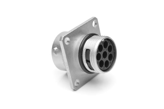 RT00128SKNH03 Receptacle, Square Flange, 8 Position, Female, Shell Size 12, Silicone Seal, IP69K