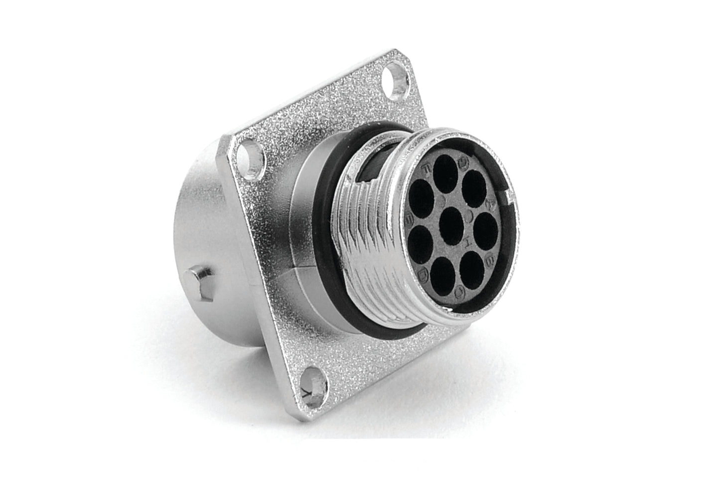 RT00128SNH03 Receptacle, Square Flange, 8 Position, Female, Shell Size 12,, Silicone Seal. Comparable part no. UT0012-8SH