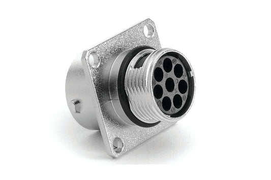 RT00128SNH Receptacle, Square Flange, 8 Position, Female, Shell Size 12. Comparable part no. UT0012-8SH