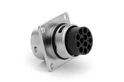 RT001412PNH Receptacle, Square Flange, 12 Position, Male, Shell Size 14. Comparable part no. UT0014-12PH